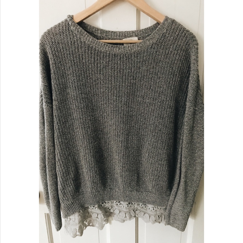 Urban Outfitters Lace-Trimmed Sweater